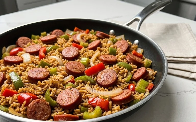 Cajun Sausage and Rice Skillet