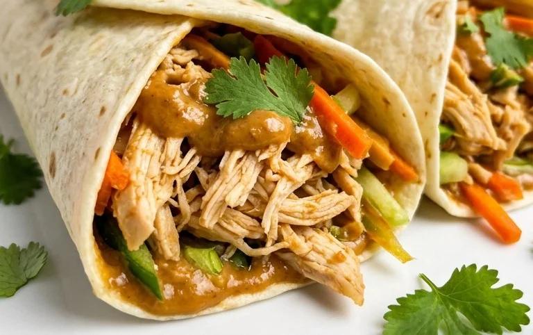 Thai Peanut Chicken Wraps