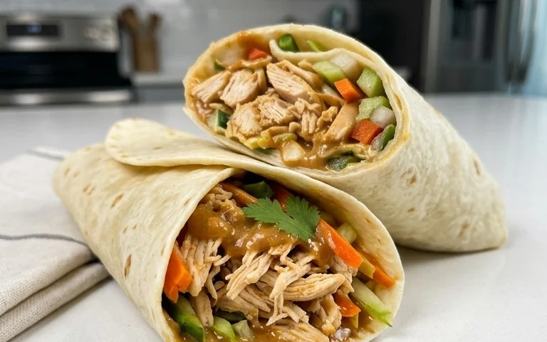 Thai Peanut Chicken Wraps