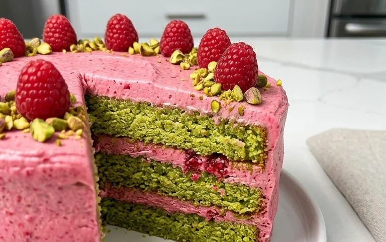 Pistachio Raspberry Cake